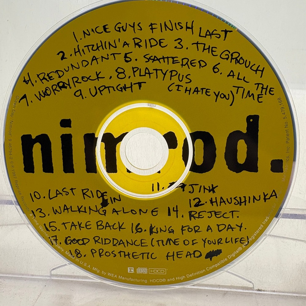 Green Day Nimrod CD 1997 Reprise Records 9 46794-2 Punk Rock Album Disc Only